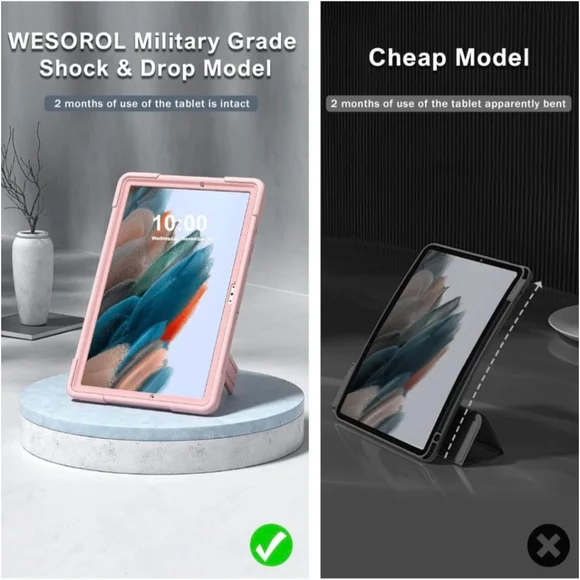 WESOROL Tablet Case, Pink, 10.5 inch for Galaxy Tab A8 - Picture 7 of 8